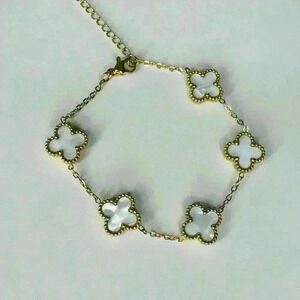 Quatrefoil Gold & Mother of Pearl Bracelet